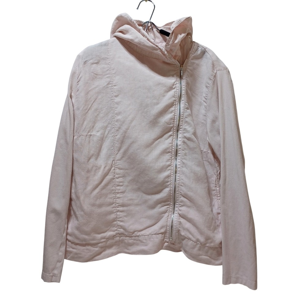 Flax Linen Wanderlust Jacket Womens M Hoodie Blush Pink Lagenlook Minimal Modern